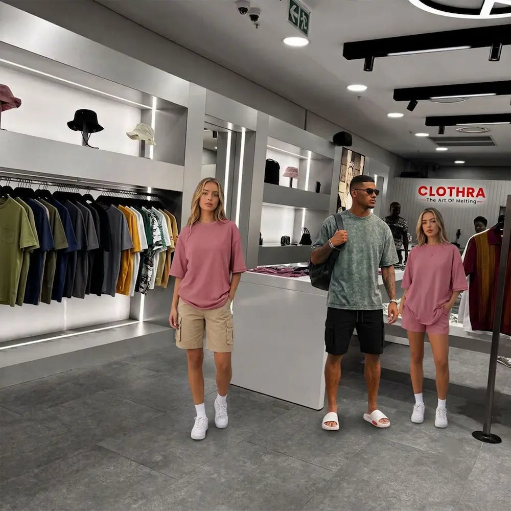 Trending streetwear fashion collection featuring oversized apparel and modern urban clothing.
