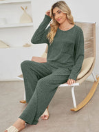 Women's casual two-piece set with pocketed pants