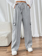 CLOTHRA Perfee cotton blend wide leg drawstring pants with pockets showing a relaxed baggy fluid drape in an authentic urban street look.