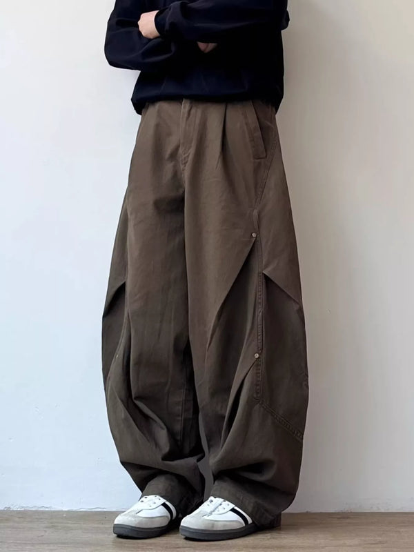 CLOTHRA men plus size loose fit cargo pants showing a modern relaxed straight leg streetwear look.