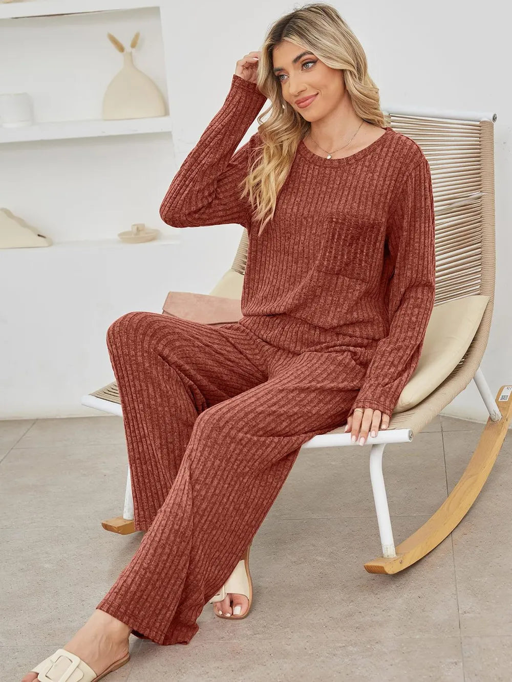 CLOTHRA women's matching long-sleeve pants outfit