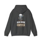CLOTHRA Unisex Dead Inside Fueled By Coffee Skeleton Graphic Hoodie