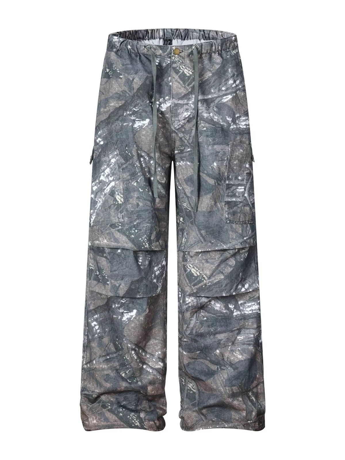 CLOTHRA men camouflage cargo pants showing a relaxed modern utility fit and high contrast military tactical print styling.