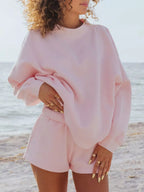 CLOTHRA women's relaxed sweatshirt and shorts set