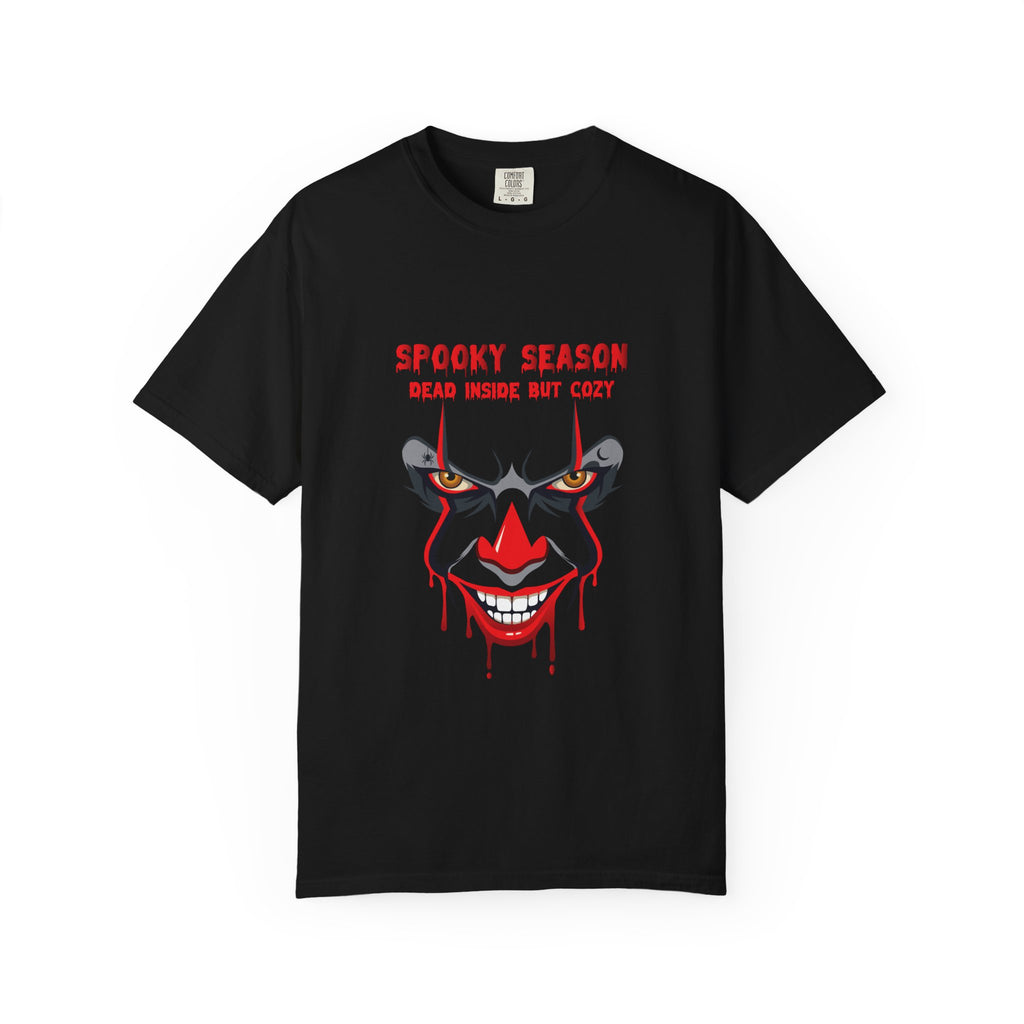 CLOTHRA Dead Inside, But Cozy Spooky Season Clown Graphic Unisex T-Shirt