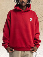 Front view of the CLOTHRA men minimalist basic style pullover hoodie showing a clean casual fit.