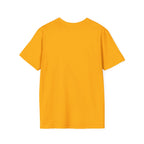 Yellow t-shirt backside on a white background