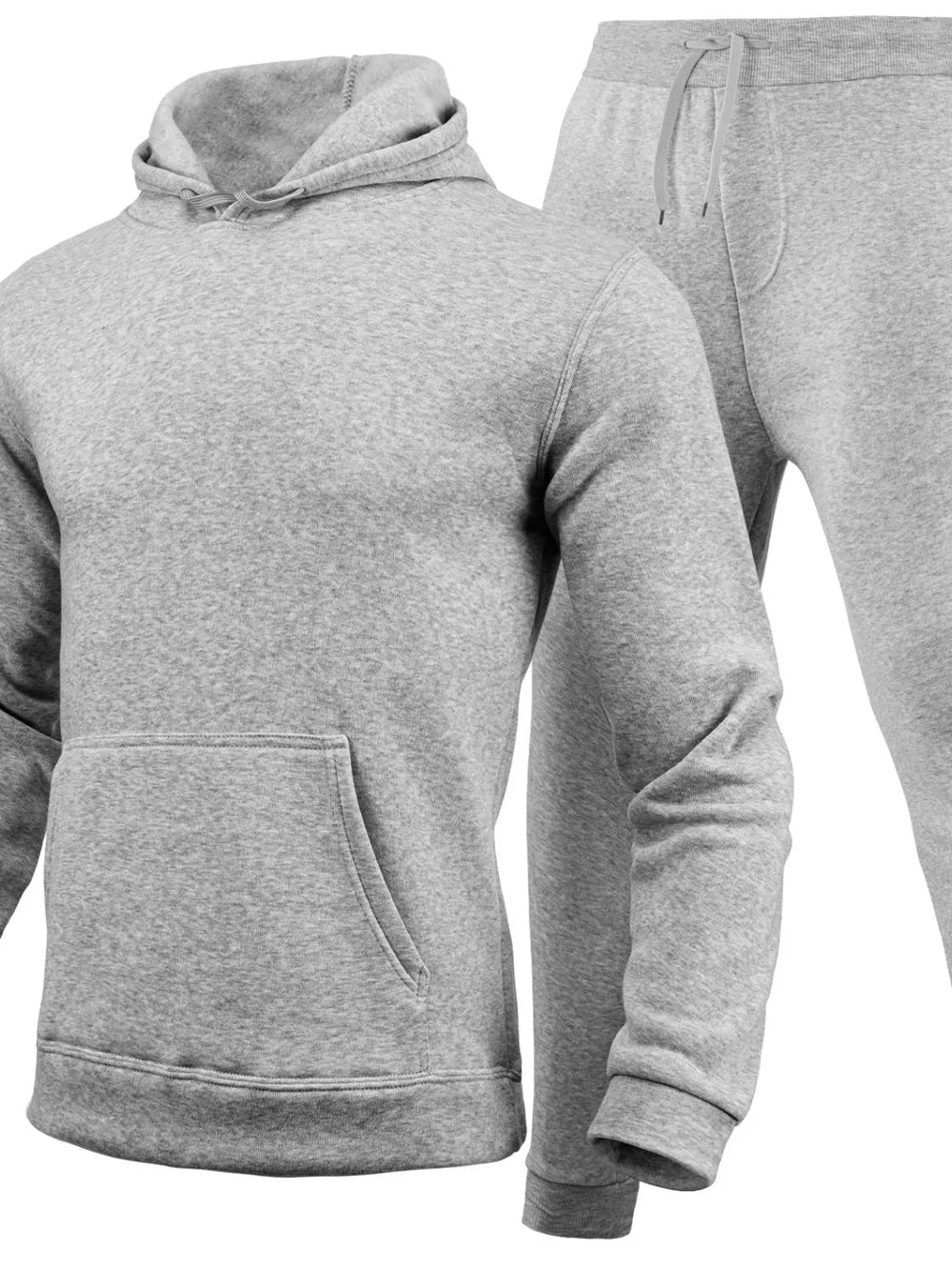 CLOTHRA men's plus size matching long sleeve pullover hoodie and relaxed pants two piece tracksuit sweatsuit set in a clean urban look. in a color Dark Grey