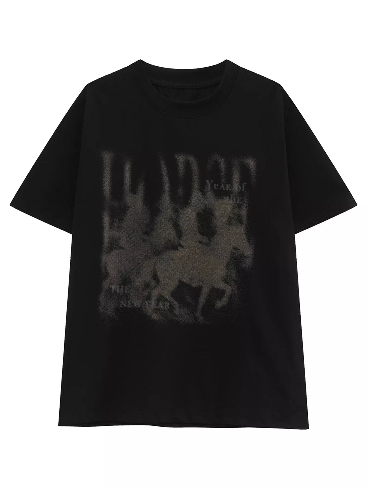 CLOTHRA men vintage graphic short sleeve premium tee showing a relaxed modern casual fit and high definition retro print styling. Front view in a color Black