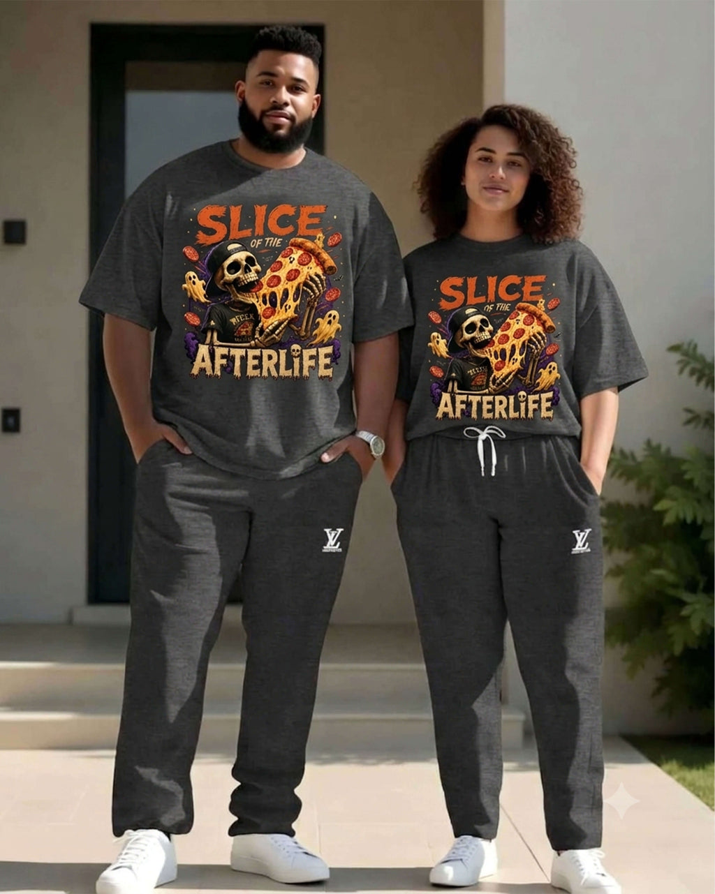 CLOTHRA Slice of the Afterlife Pizza Skeleton Graphic T-Shirt | Premium Heavyweight Tee