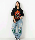 CLOTHRA Infernal Flame Skull Graphic Unisex T-Shirt