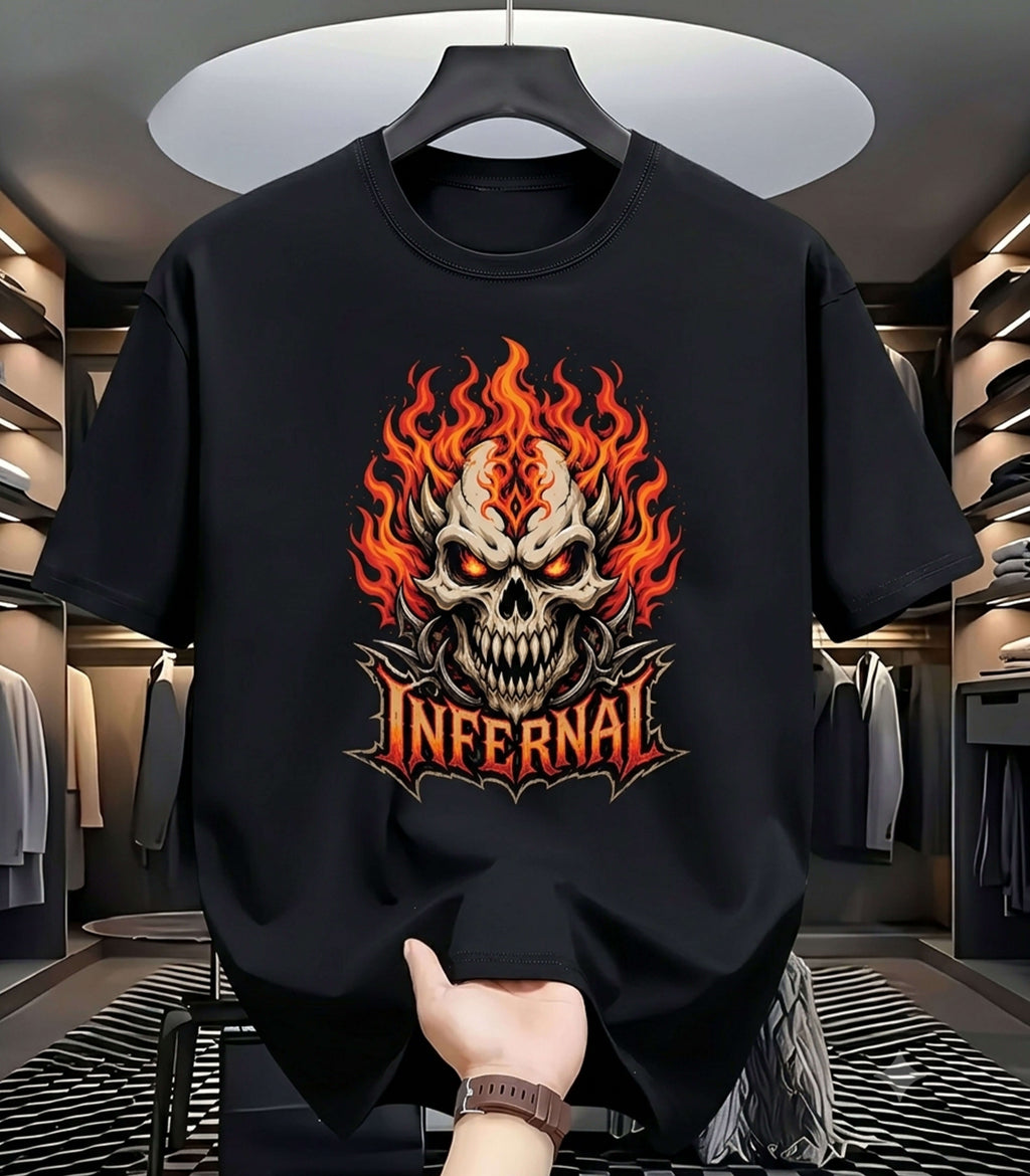 CLOTHRA Infernal Flame Skull Graphic Unisex T-Shirt