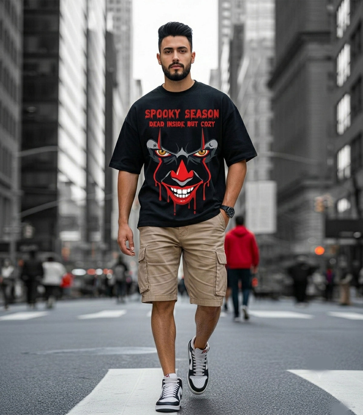 CLOTHRA Dead Inside, But Cozy Spooky Season Clown Graphic Unisex T-Shirt
