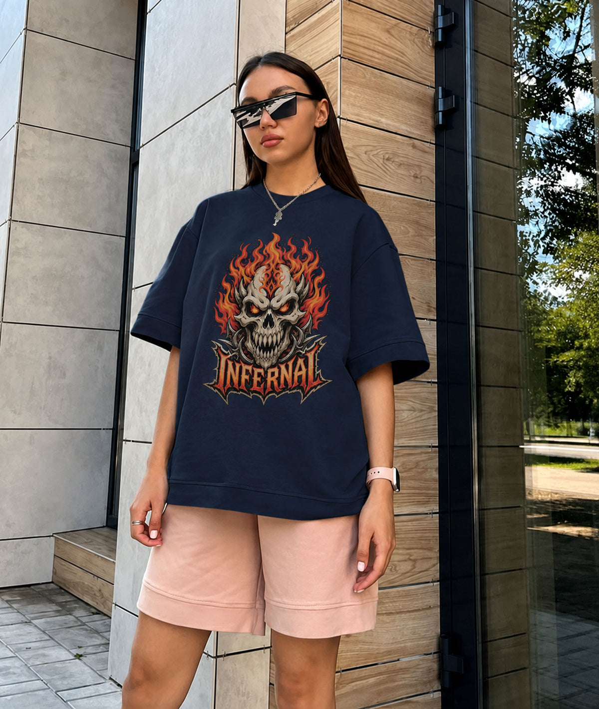 CLOTHRA Infernal Flame Skull Graphic Unisex T-Shirt