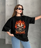 CLOTHRA Infernal Flame Skull Graphic Unisex T-Shirt