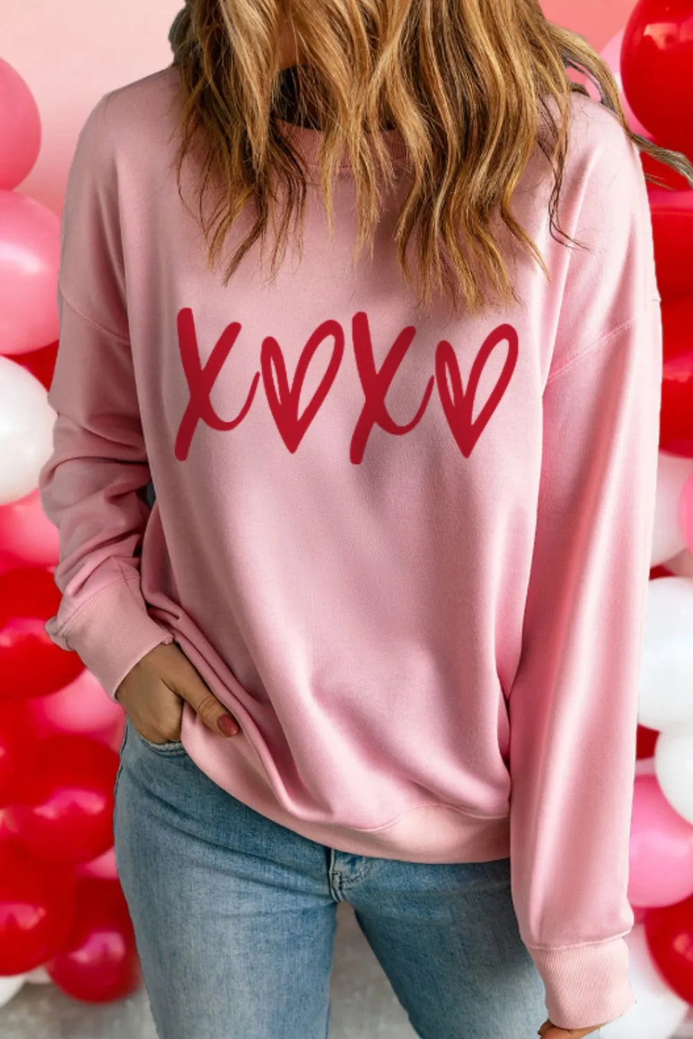 Unisex XOXO casual sweatshirt with relaxed fit